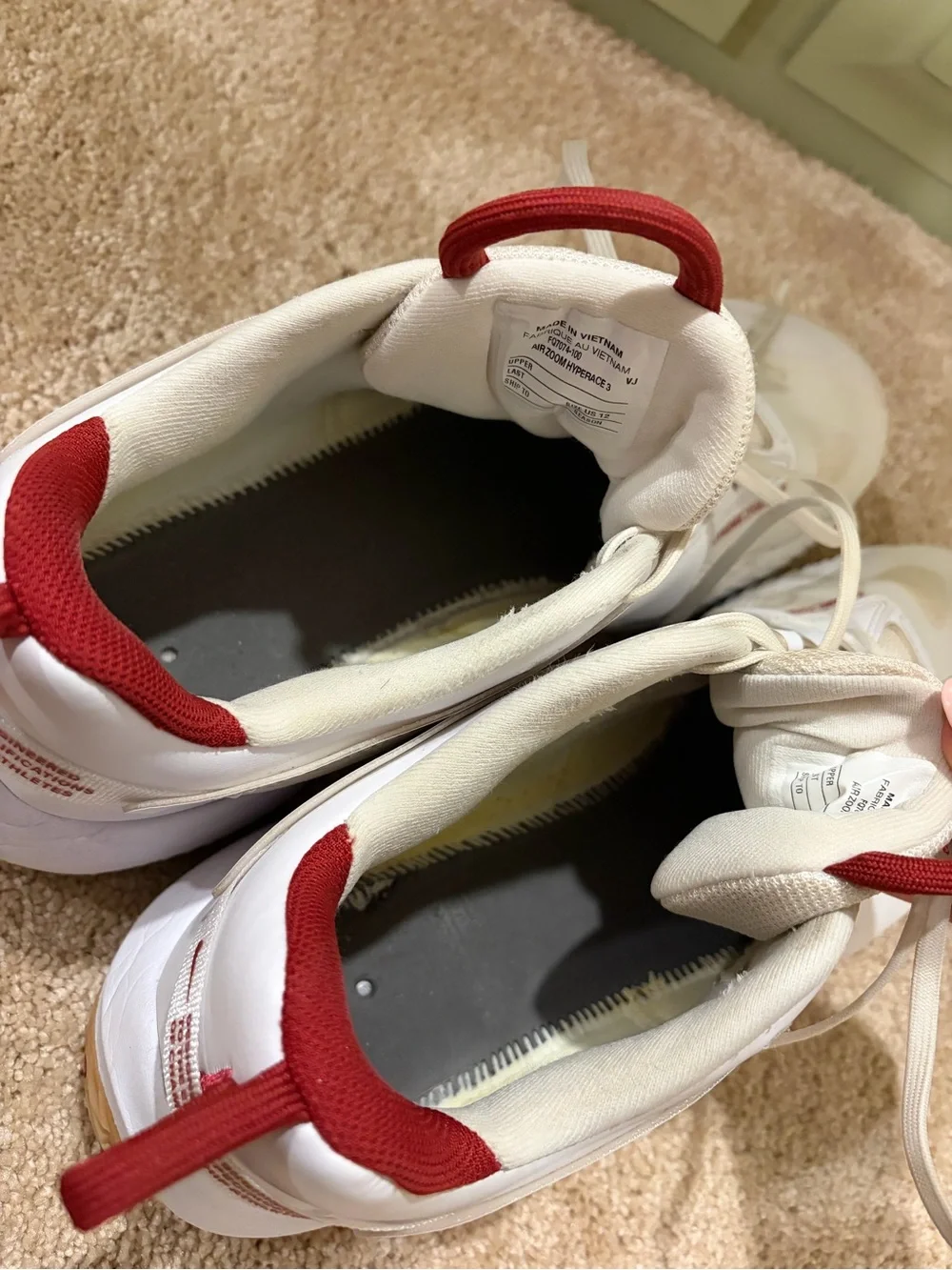 Nike Zoom Hyperace 3-White/Crimson - Picture 7 of 8